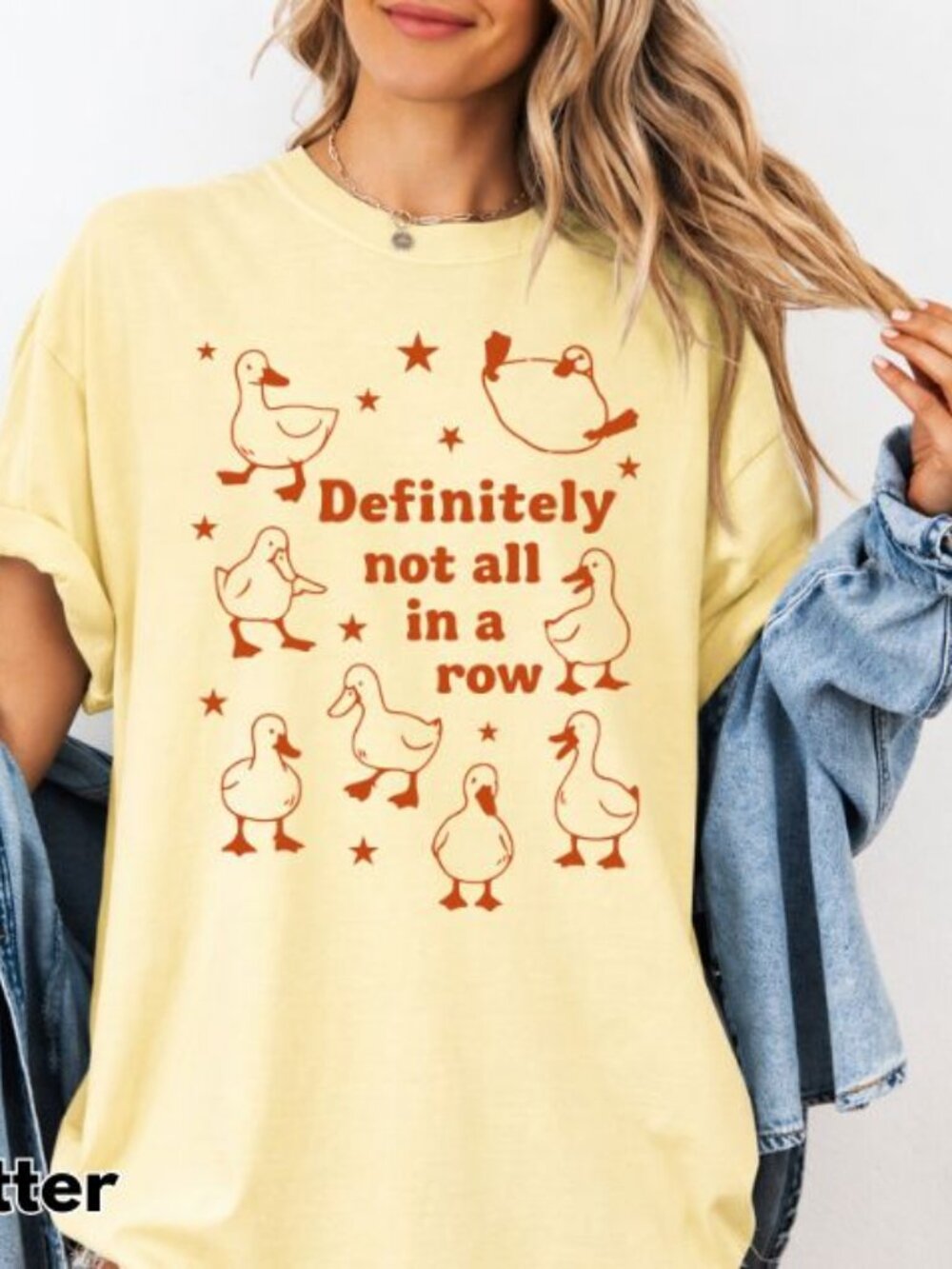 NEW Funny Ducks Definitely Not in A Row Graphic Tee Shirt - GREAT GIFT IDEA!